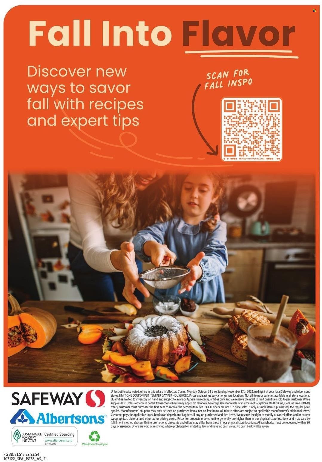 Safeway (WA) Weekly Ad Flyer Specials October 31 to November 27, 2022