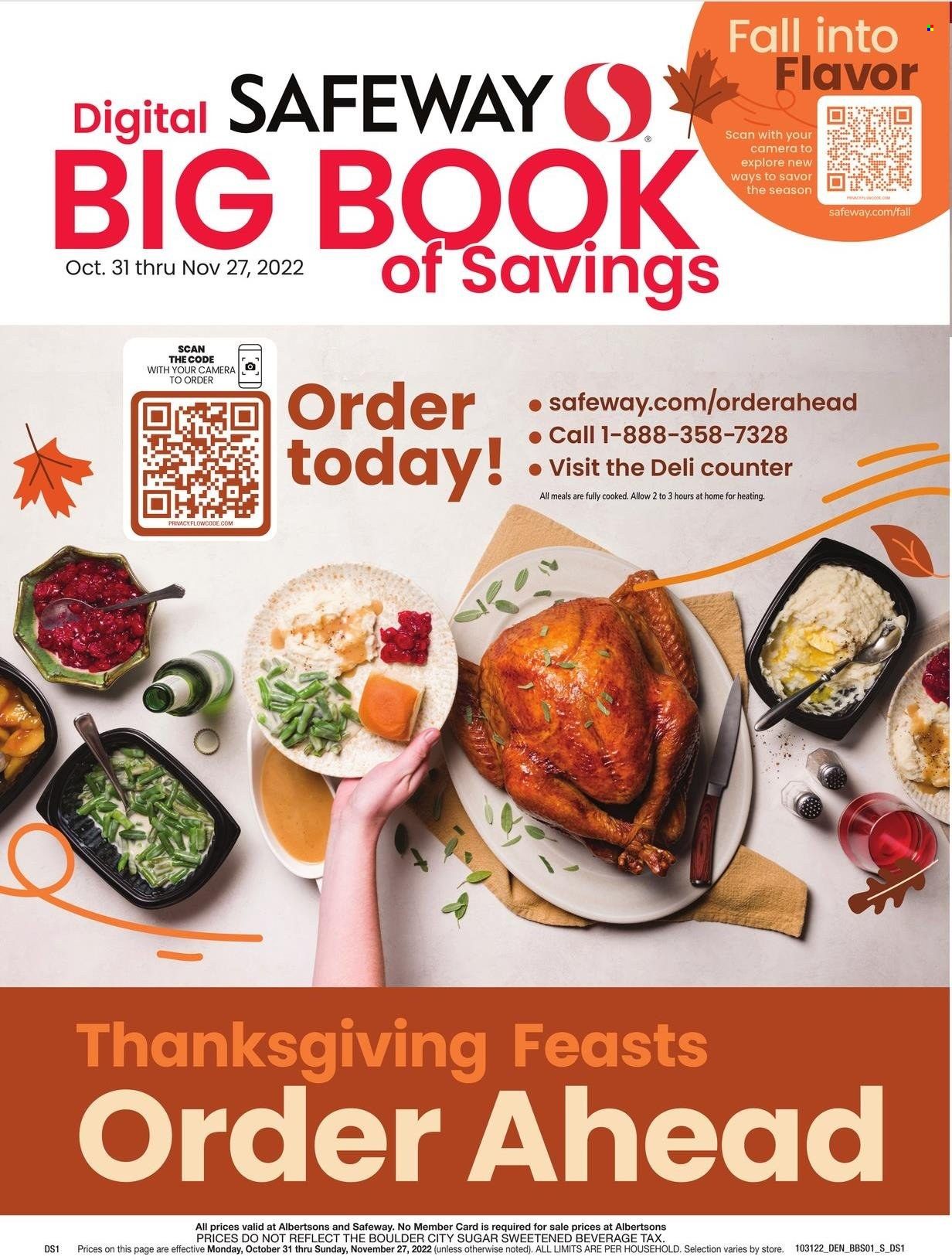 Safeway (CO) Weekly Ad Flyer Specials October 31 to November 27, 2022