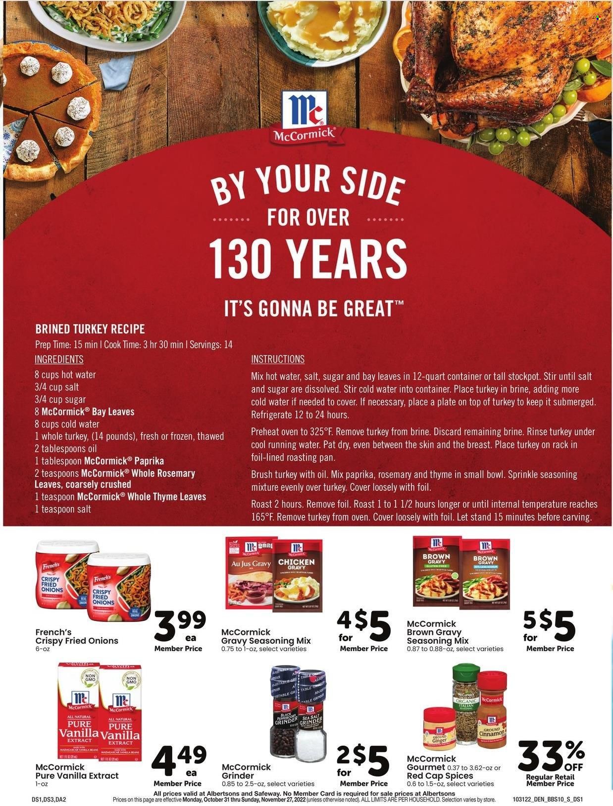 Safeway (SD) Weekly Ad Flyer Specials October 31 to November 27, 2022