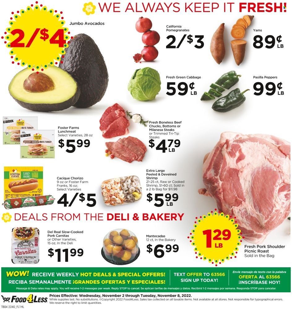 Food 4 Less (CA) Weekly Ad Flyer Specials November 2 to November 8, 2022