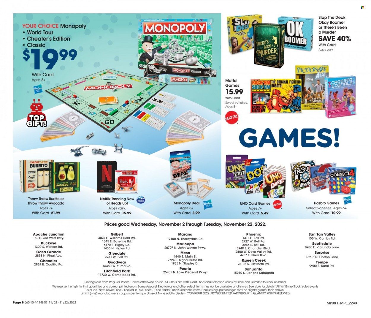 Fry’s (AZ) Weekly Ad Flyer Specials November 2 to November 22, 2022