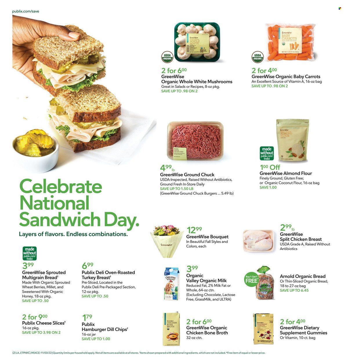 Publix (AL, FL, GA, NC, SC, TN) Weekly Ad Flyer Specials November 3 to November 9, 2022