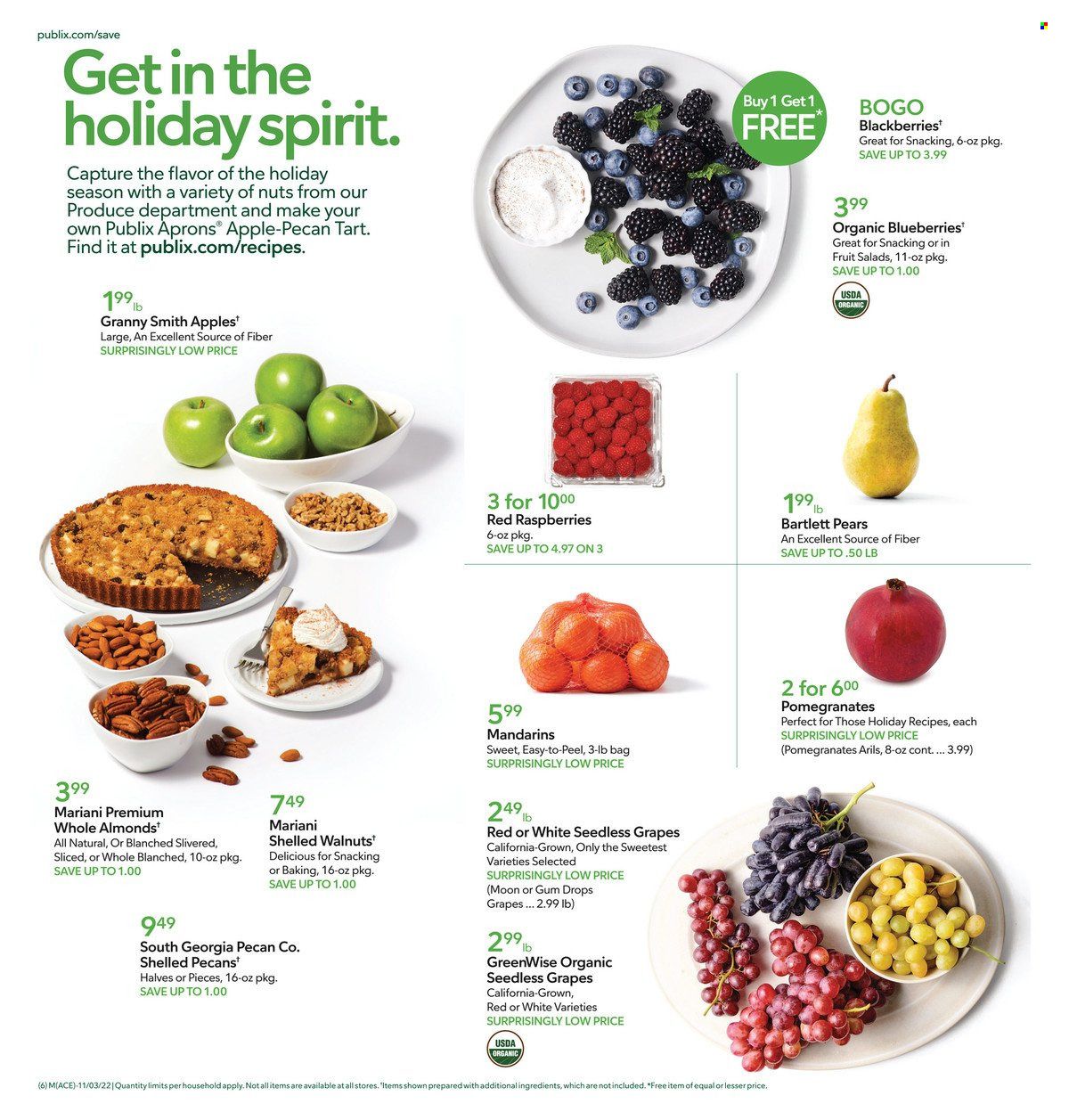 Publix (AL, FL, GA, NC, SC, TN) Weekly Ad Flyer Specials November 3 to November 9, 2022