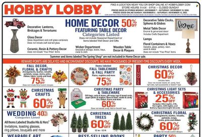 Hobby Lobby Weekly Ad Flyer Specials November 6 to November 12, 2022