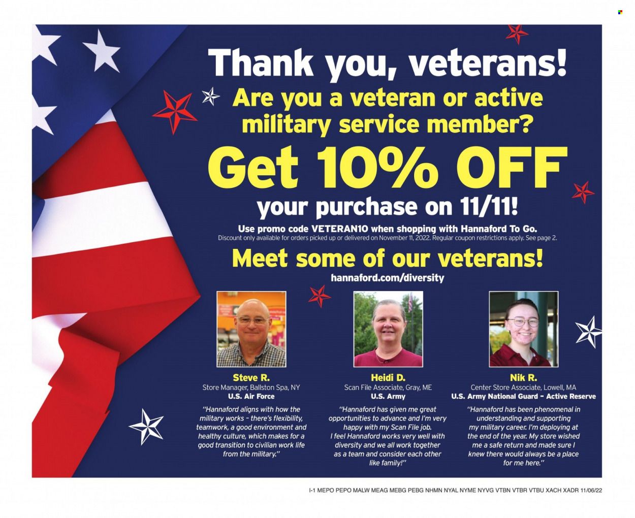 Hannaford (VT) Weekly Ad Flyer Specials November 6 to November 12, 2022