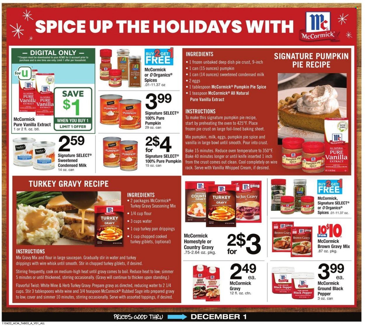ACME (DE, NJ, NY, PA) Weekly Ad Flyer Specials November 4 to December 1, 2022