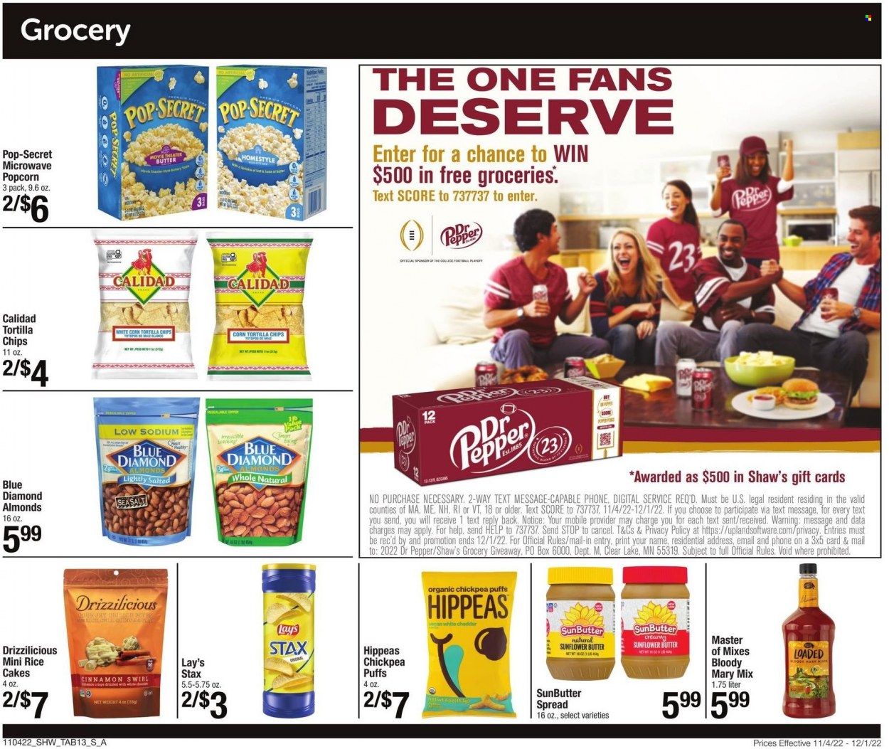 Shaw’s (MA, ME, NH, RI, VT) Weekly Ad Flyer Specials November 4 to December 1, 2022