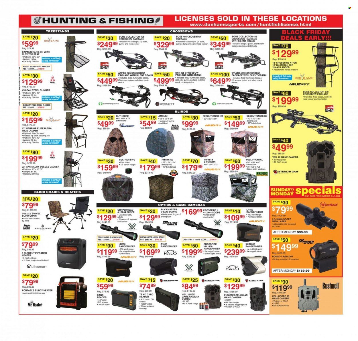 Dunham's Sports (MI, WI) Weekly Ad Flyer Specials November 5 to November 10, 2022