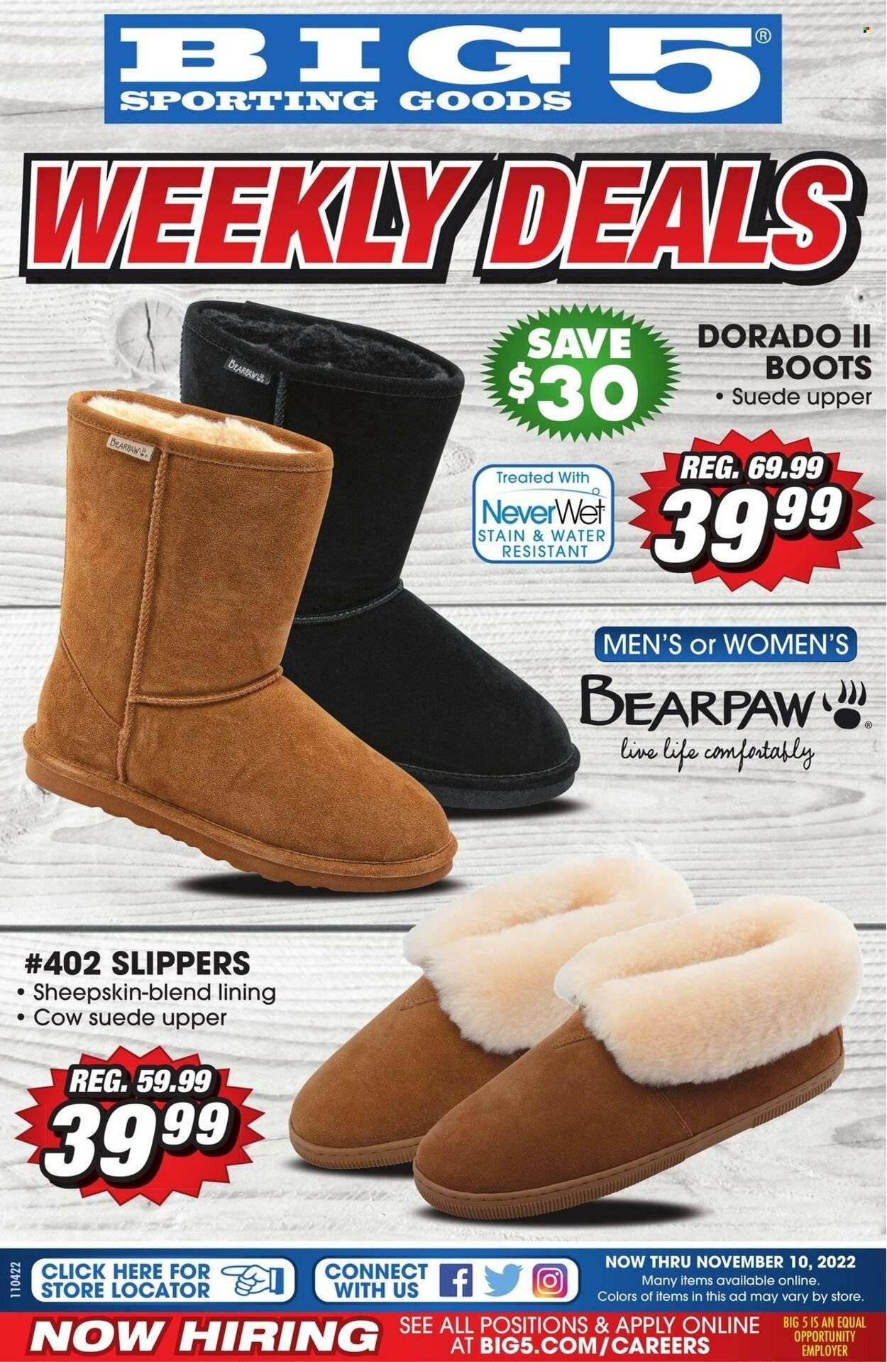 Big 5 (AZ, CA, CO, ID, NM, OR, UT, WA) Weekly Ad Flyer Specials November 4 to November 10, 2022