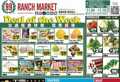 99 Ranch Market (10, MD) Weekly Ad Flyer Specials November 4 to November 10, 2022