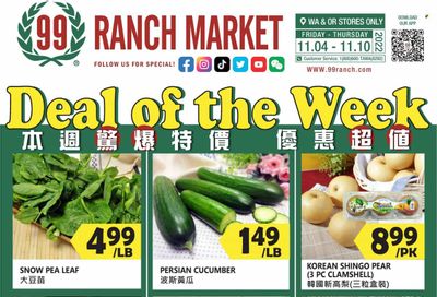 99 Ranch Market (WA) Weekly Ad Flyer Specials November 4 to November 10, 2022