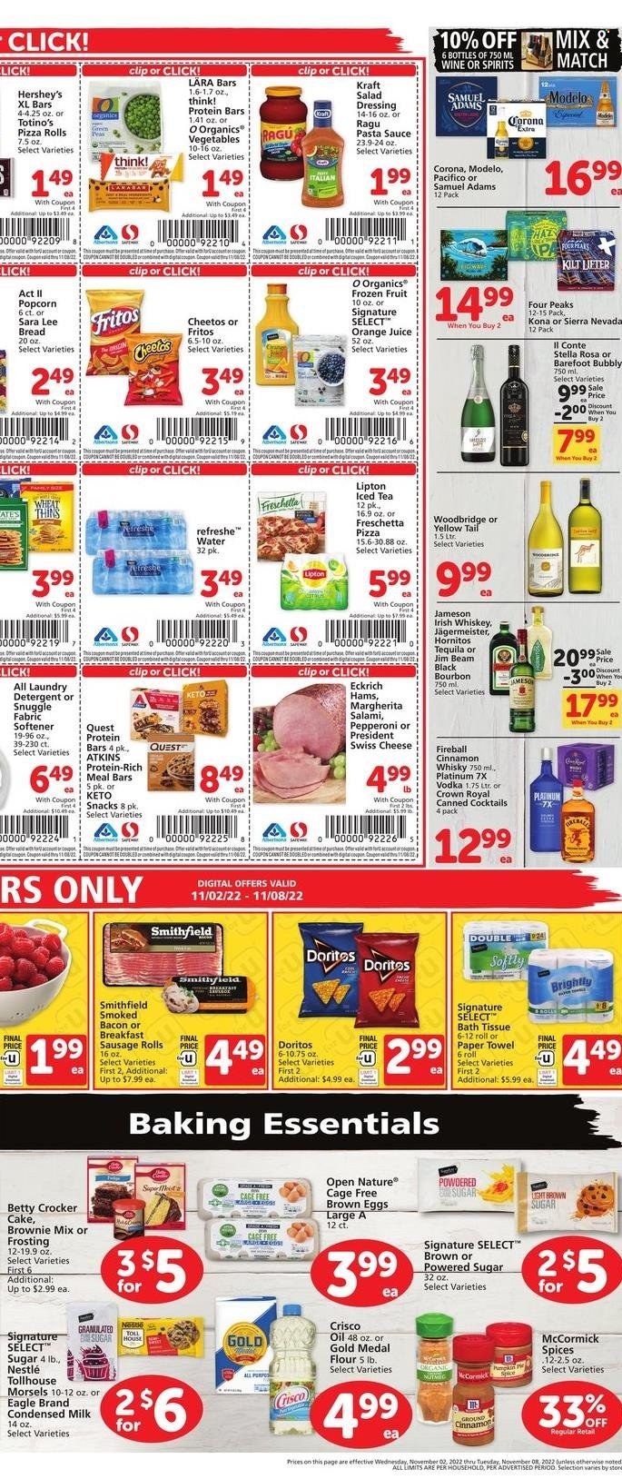 Safeway (AZ, CO, ID, MT, NE, NM) Weekly Ad Flyer Specials November 2 to November 8, 2022