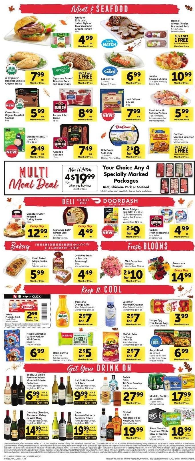 Safeway (CA, HI, OR, WA) Weekly Ad Flyer Specials November 2 to November 8, 2022