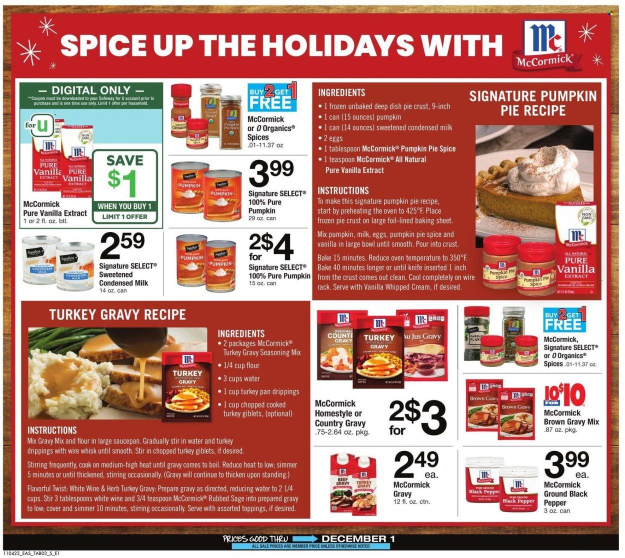 Safeway (MD, VA) Weekly Ad Flyer Specials November 4 to December 1, 2022