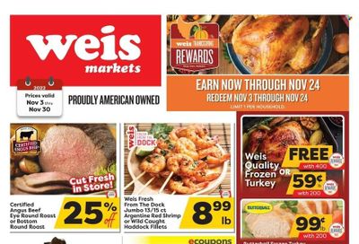 Weis (MD, NY, PA) Weekly Ad Flyer Specials November 3 to November 30, 2022