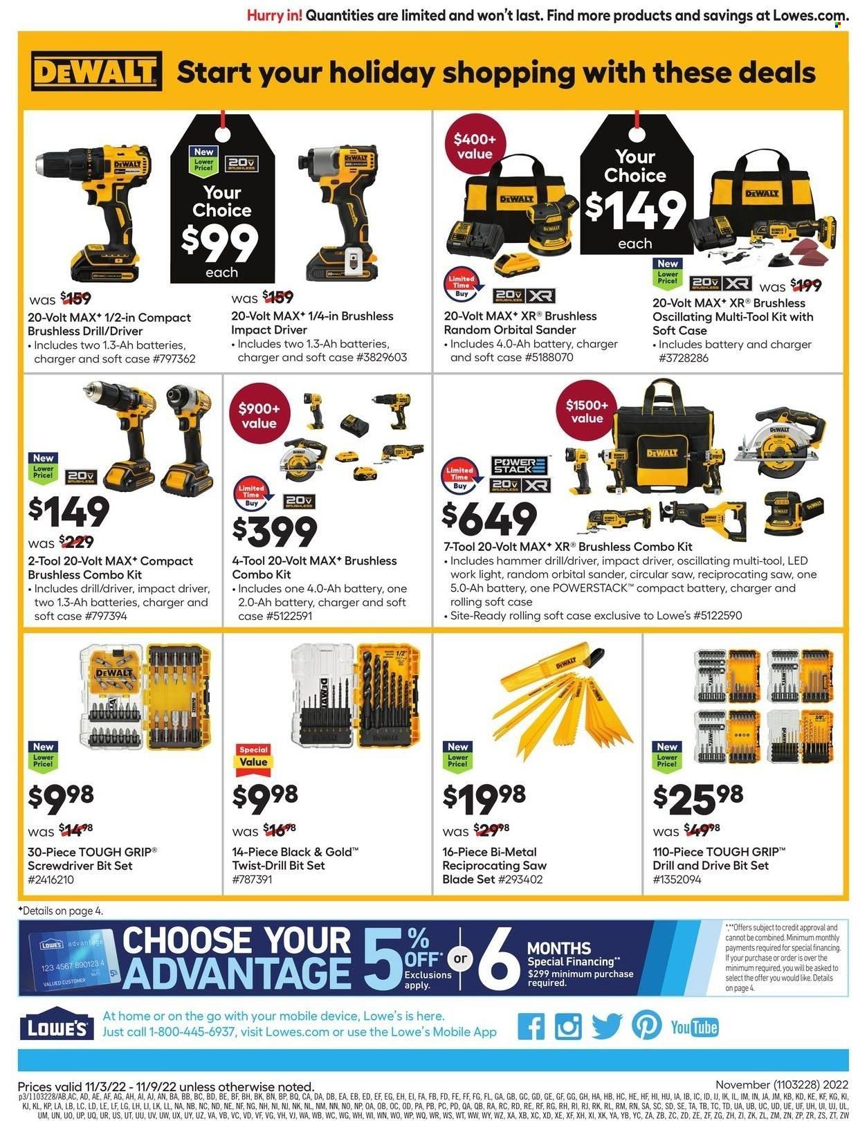 Lowe's Weekly Ad Flyer Specials November 3 to November 9, 2022