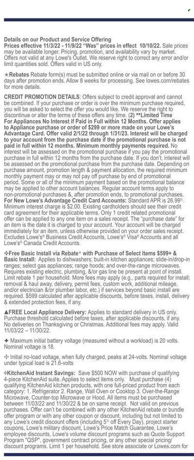 Lowe's Weekly Ad Flyer Specials November 3 to November 9, 2022