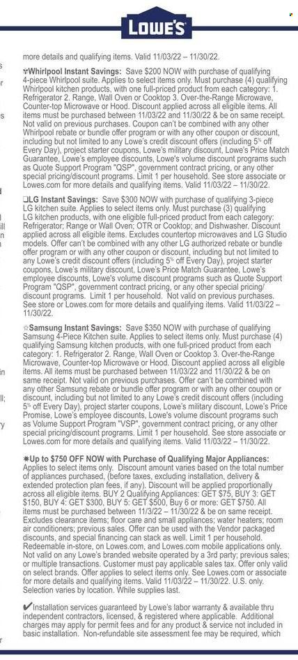 Lowe's Weekly Ad Flyer Specials November 3 to November 9, 2022