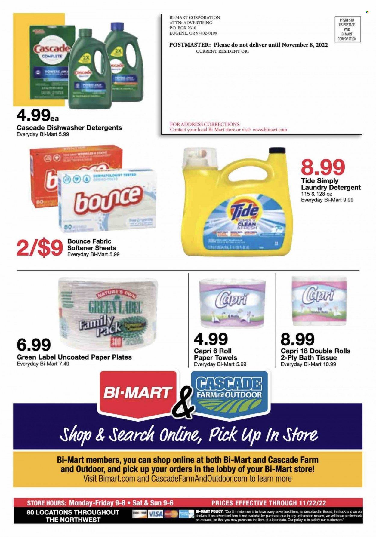 Bi-Mart (ID, OR, WA) Weekly Ad Flyer Specials November 8 to November 22, 2022