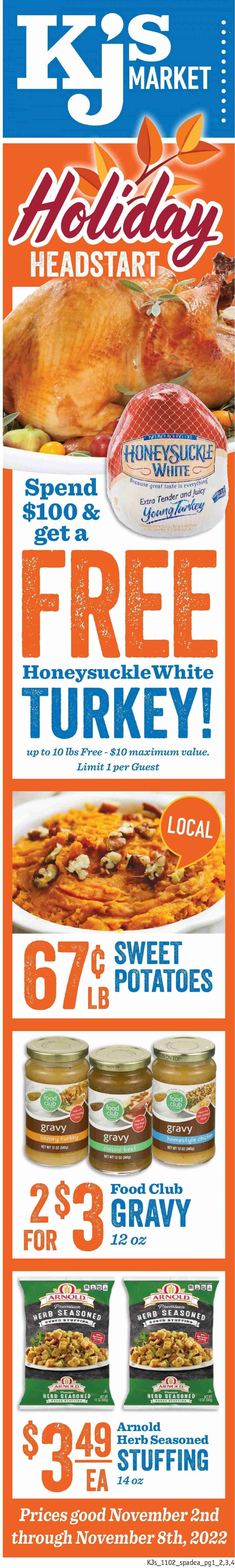 KJ´s Market (GA, SC) Weekly Ad Flyer Specials November 2 to November 8, 2022