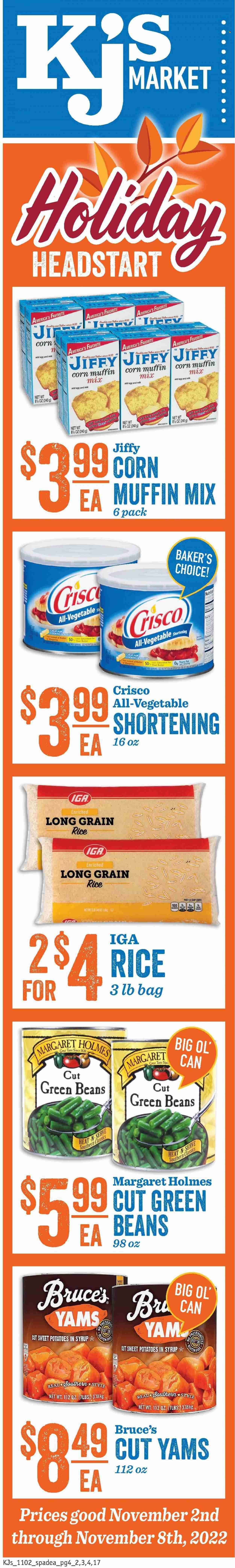 KJ´s Market (GA, SC) Weekly Ad Flyer Specials November 2 to November 8, 2022