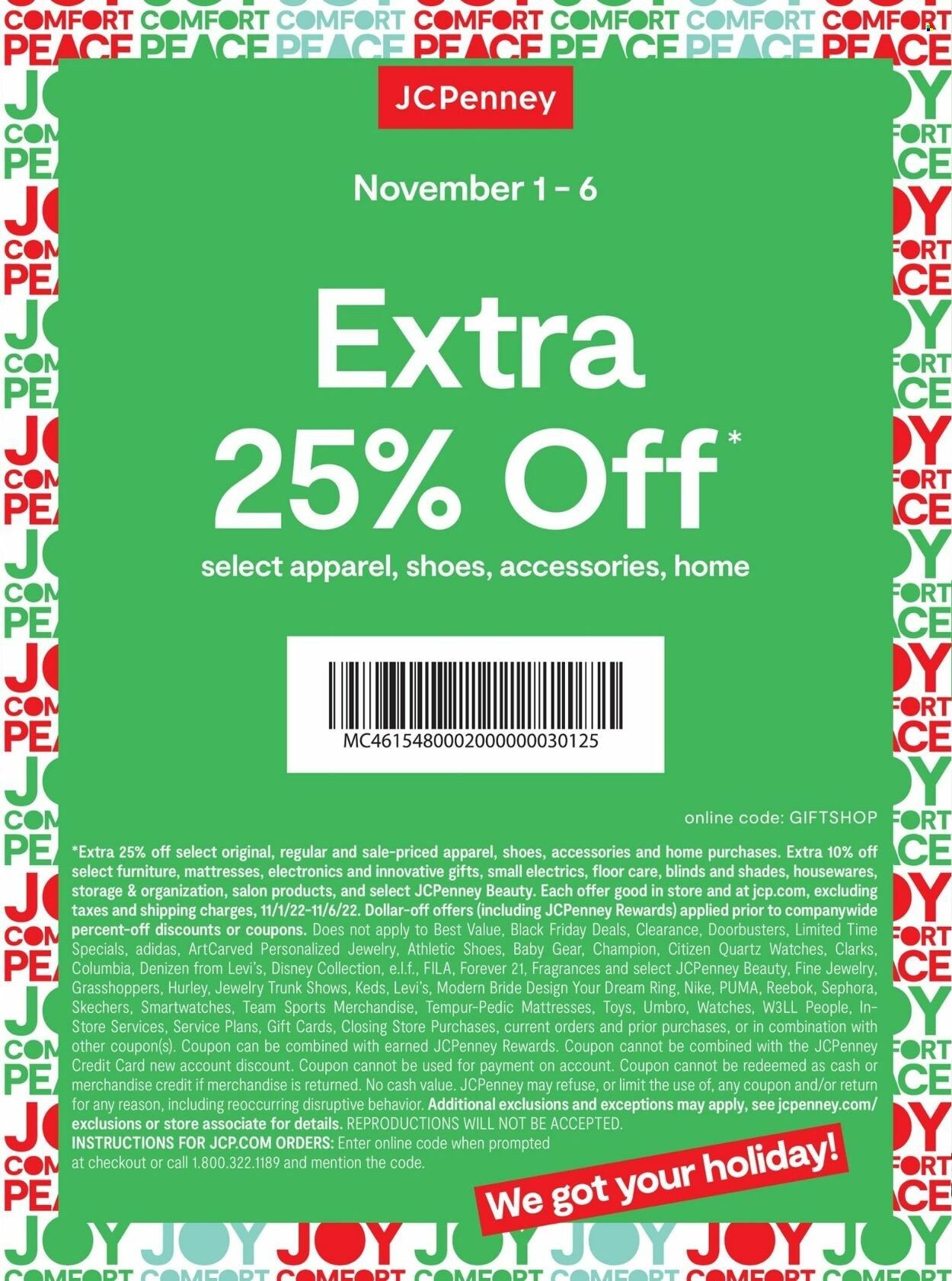 JCPenney Weekly Ad Flyer Specials November 1 to December 24, 2022