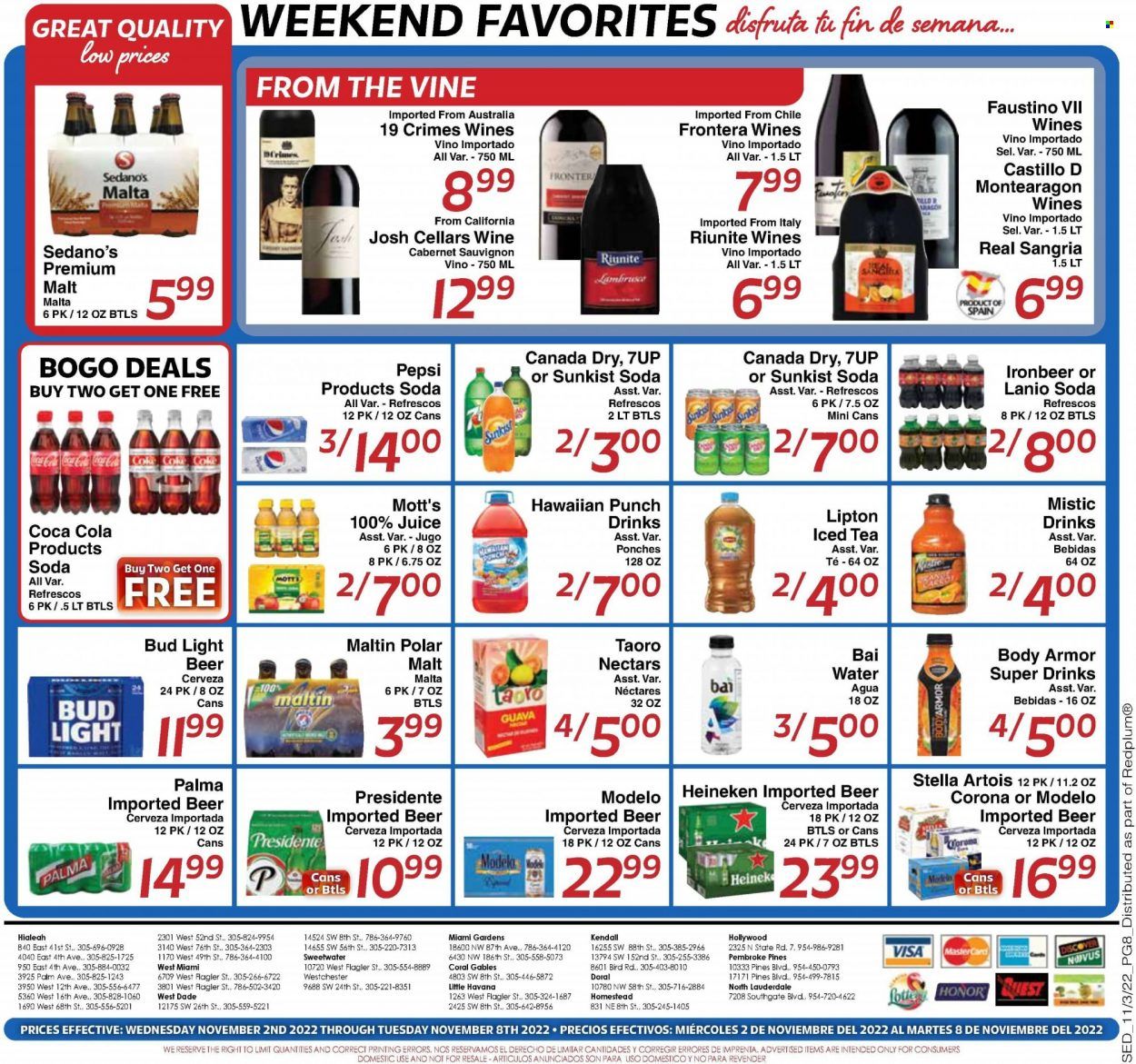 Sedano's (FL) Weekly Ad Flyer Specials November 2 to November 8, 2022