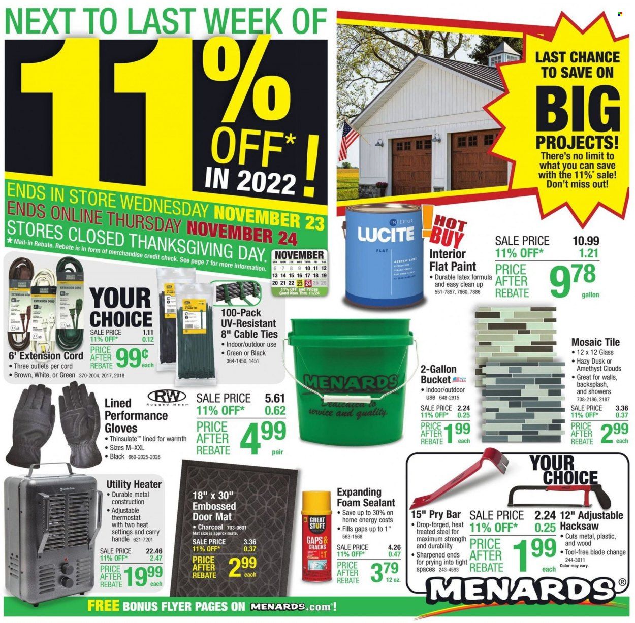 Menards Weekly Ad Flyer Specials November 10 to November 24, 2022