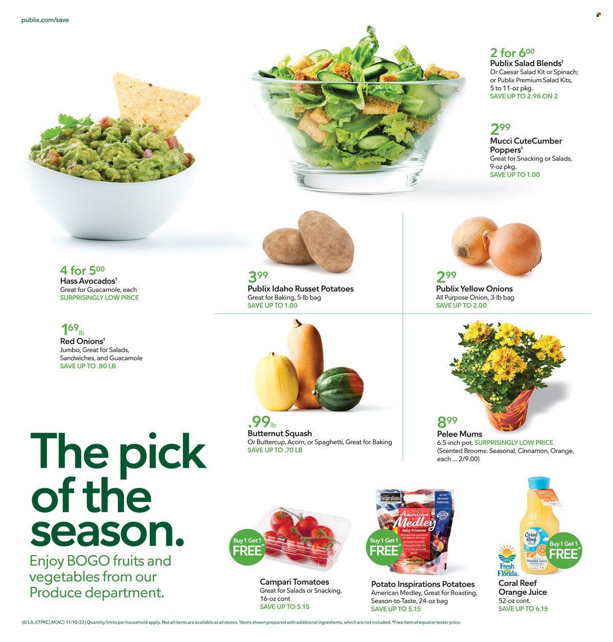 Publix (AL, FL, GA, NC, SC, TN) Weekly Ad Flyer Specials November 10 to November 16, 2022