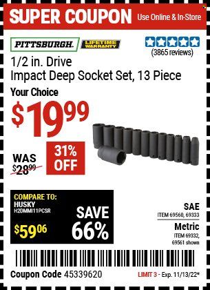Harbor Freight Weekly Ad Flyer Specials November 11 to November 13, 2022