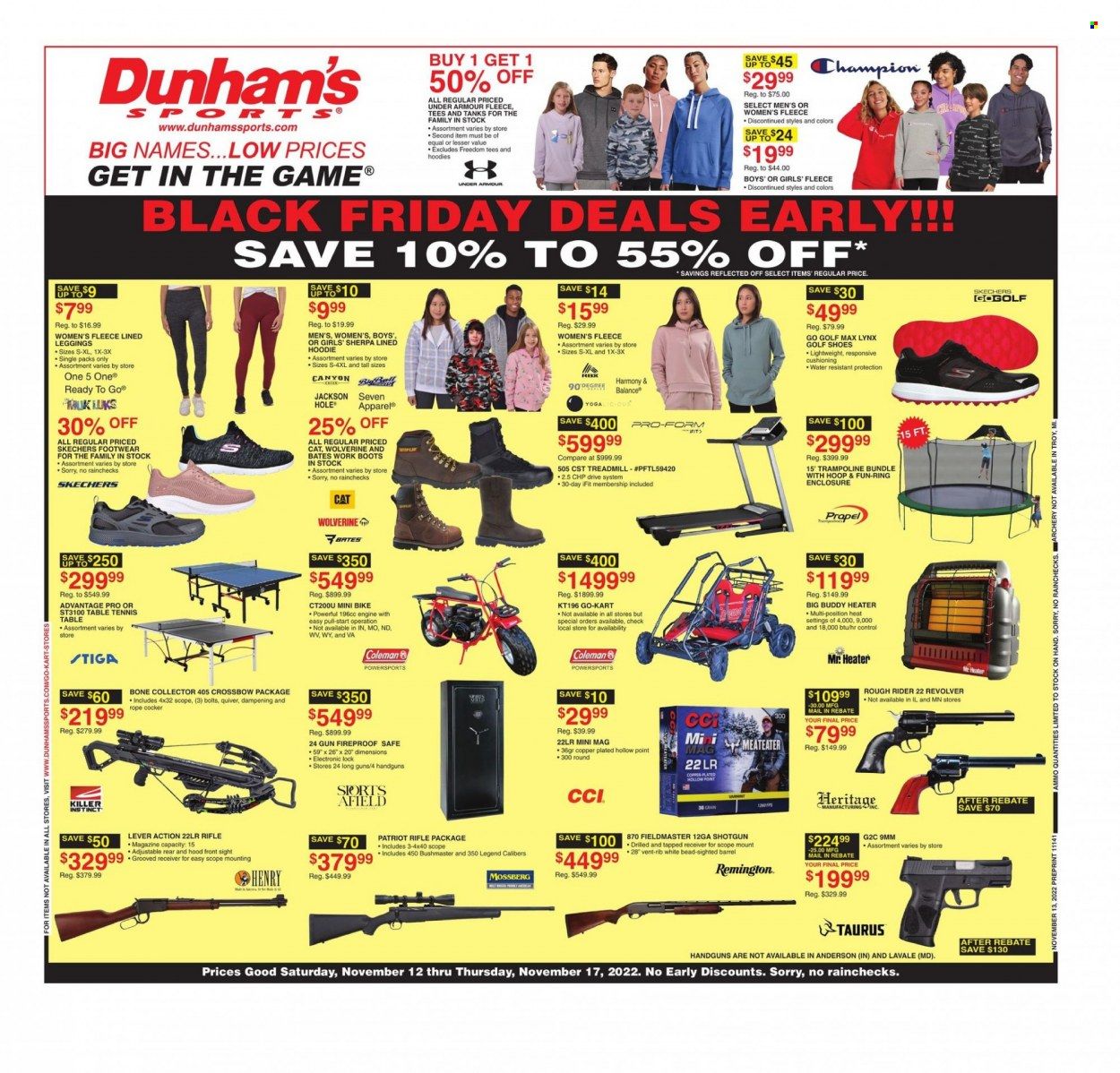 Dunham's Sports (MI, PA, WI) Weekly Ad Flyer Specials November 12 to November 17, 2022