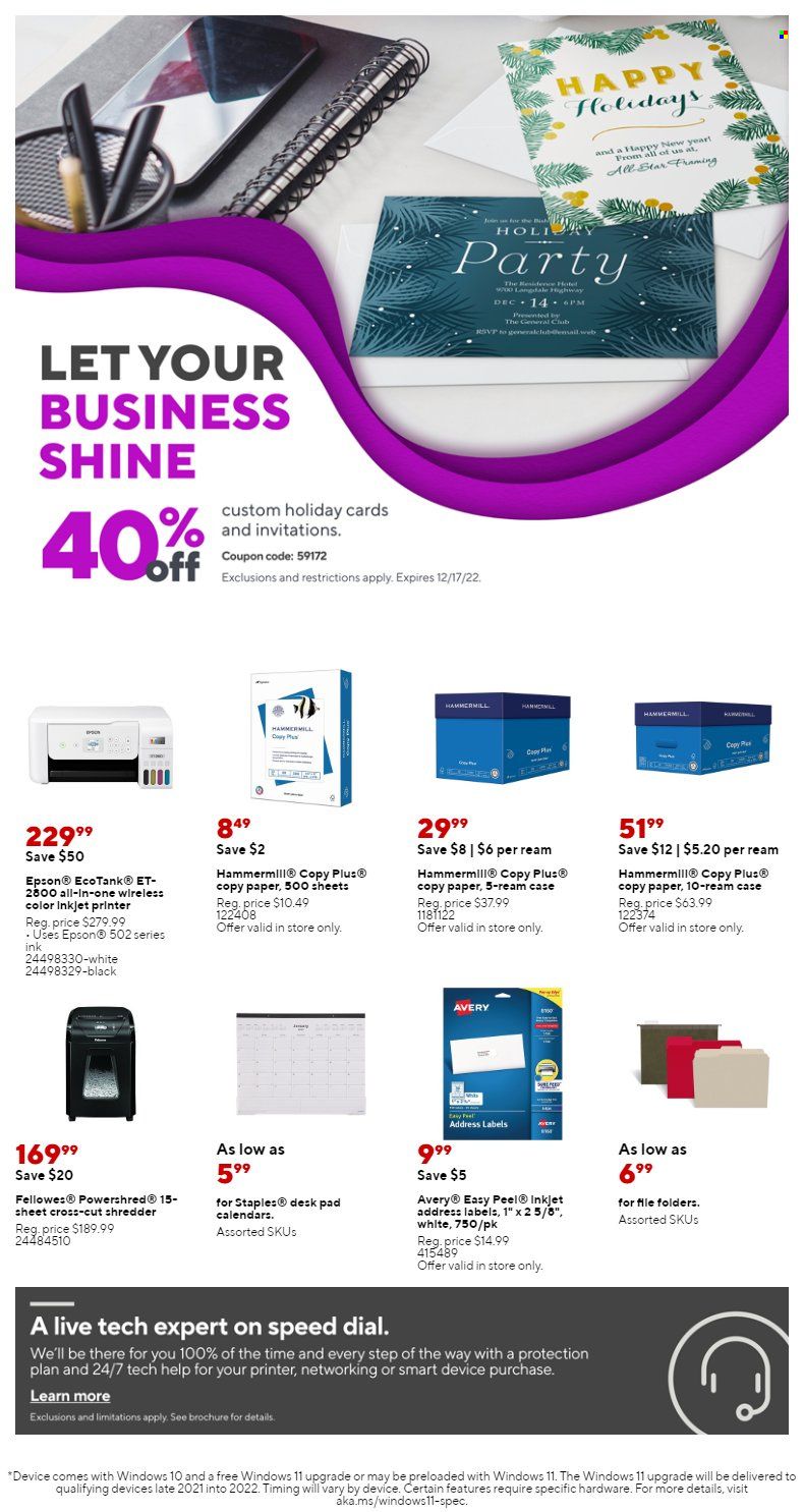 Staples Weekly Ad Flyer Specials November 13 to November 19, 2022