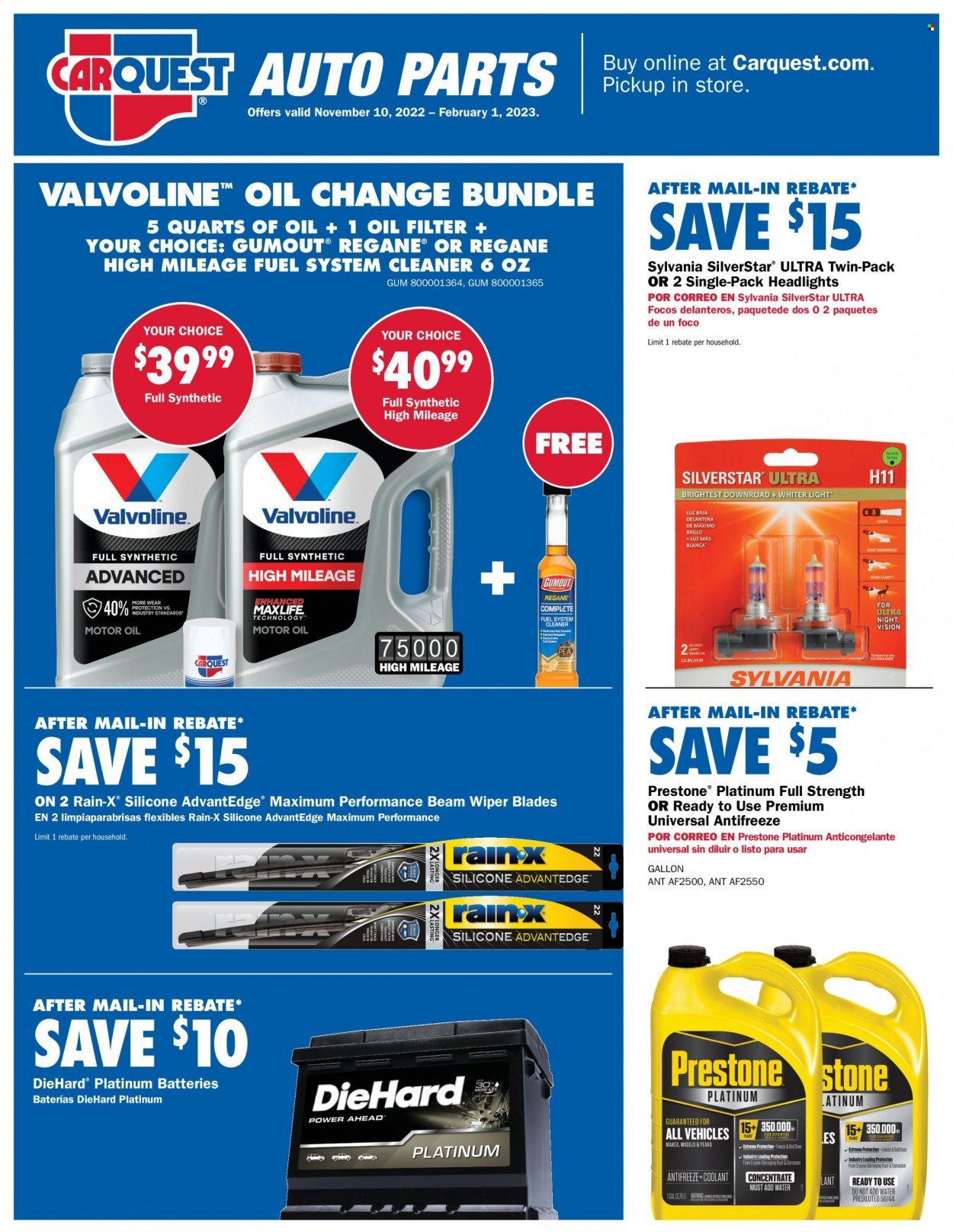 Carquest Weekly Ad Flyer Specials November 10 to February 1, 2023