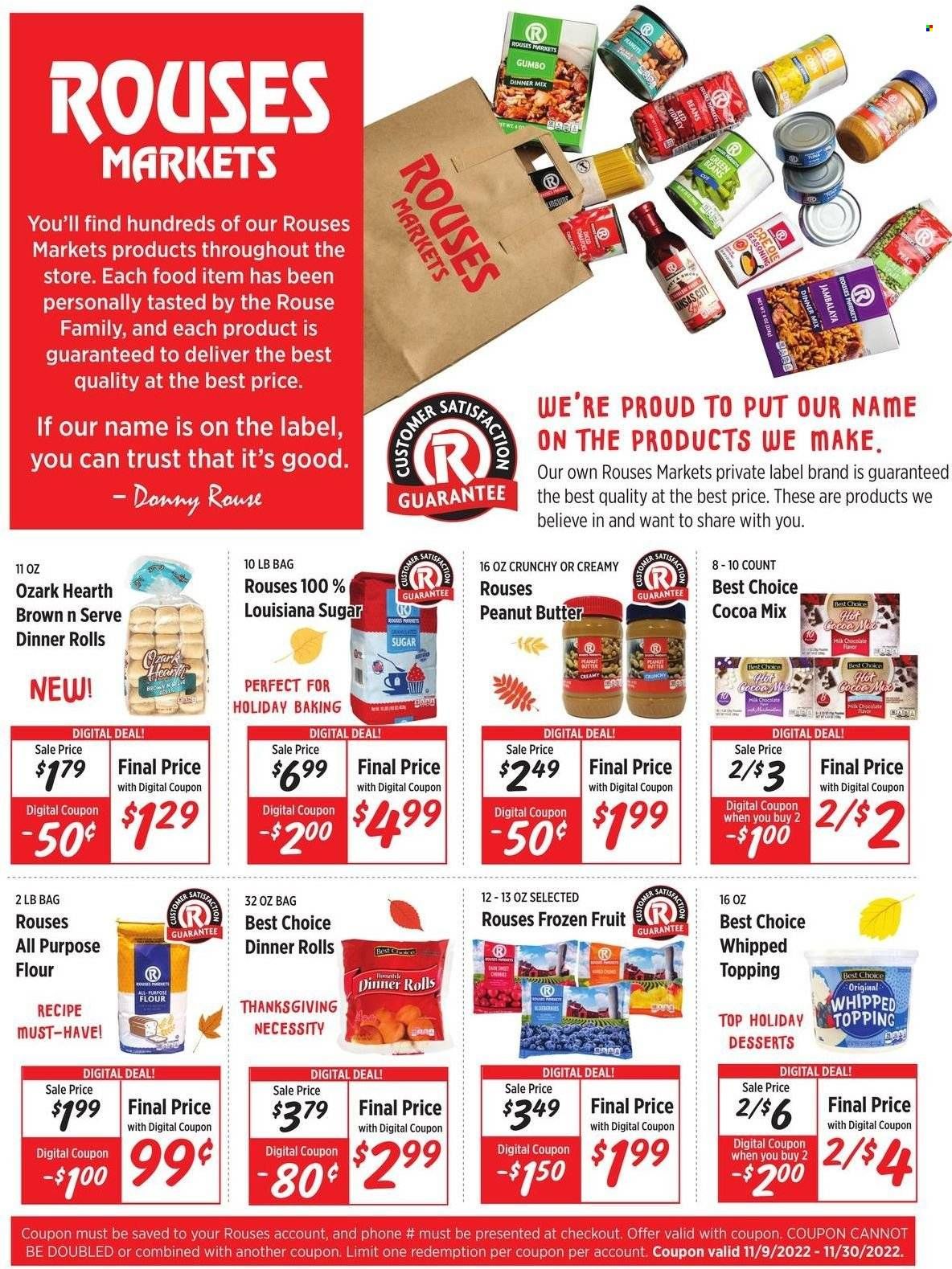 Rouses Markets (AL, LA, MS) Weekly Ad Flyer Specials November 9 to November 30, 2022