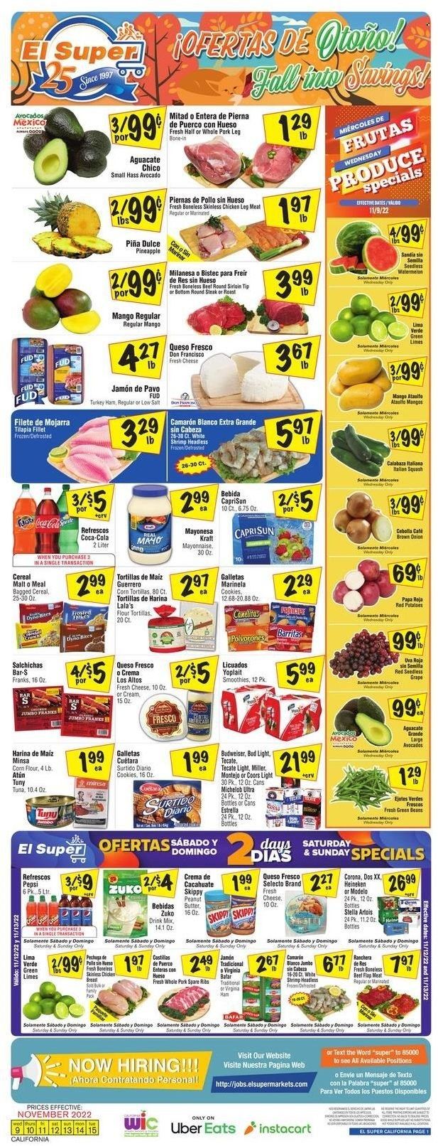 El Super (CA, NM, NV, TX) Weekly Ad Flyer Specials November 9 to November 15, 2022