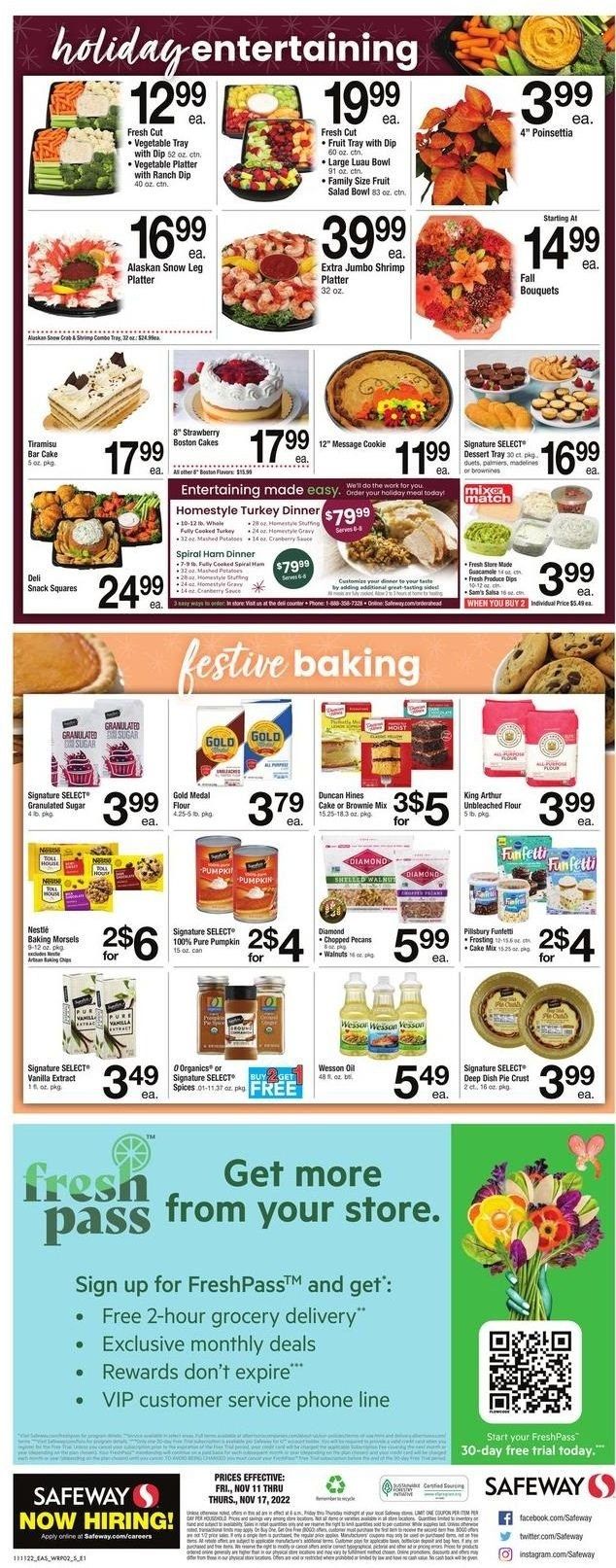Safeway (MD, VA) Weekly Ad Flyer Specials November 11 to November 17, 2022