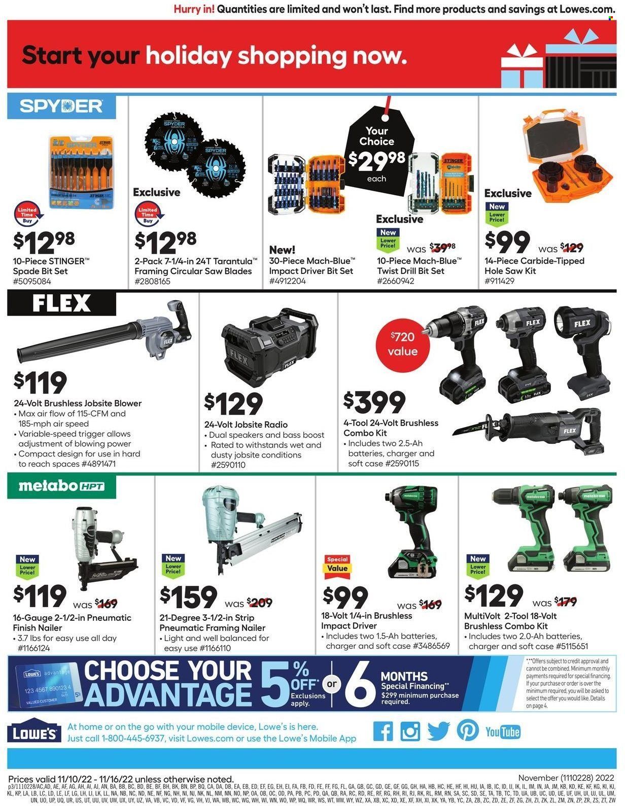 Lowe's Weekly Ad Flyer Specials November 10 to November 16, 2022
