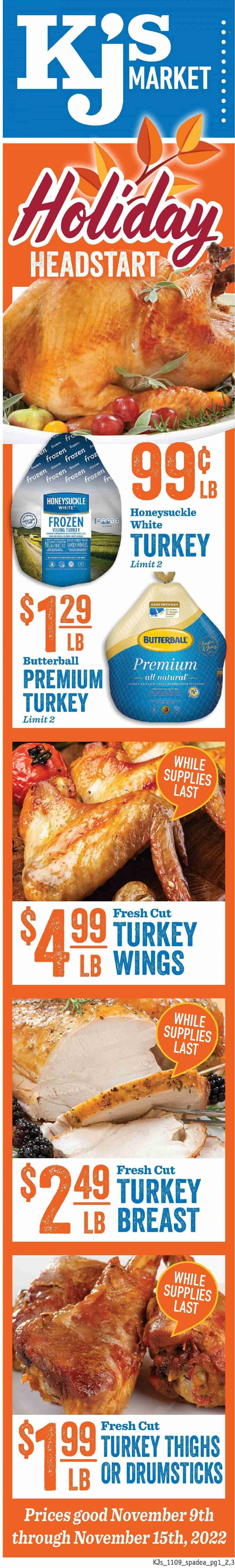 KJ´s Market (GA, SC) Weekly Ad Flyer Specials November 9 to November 15, 2022
