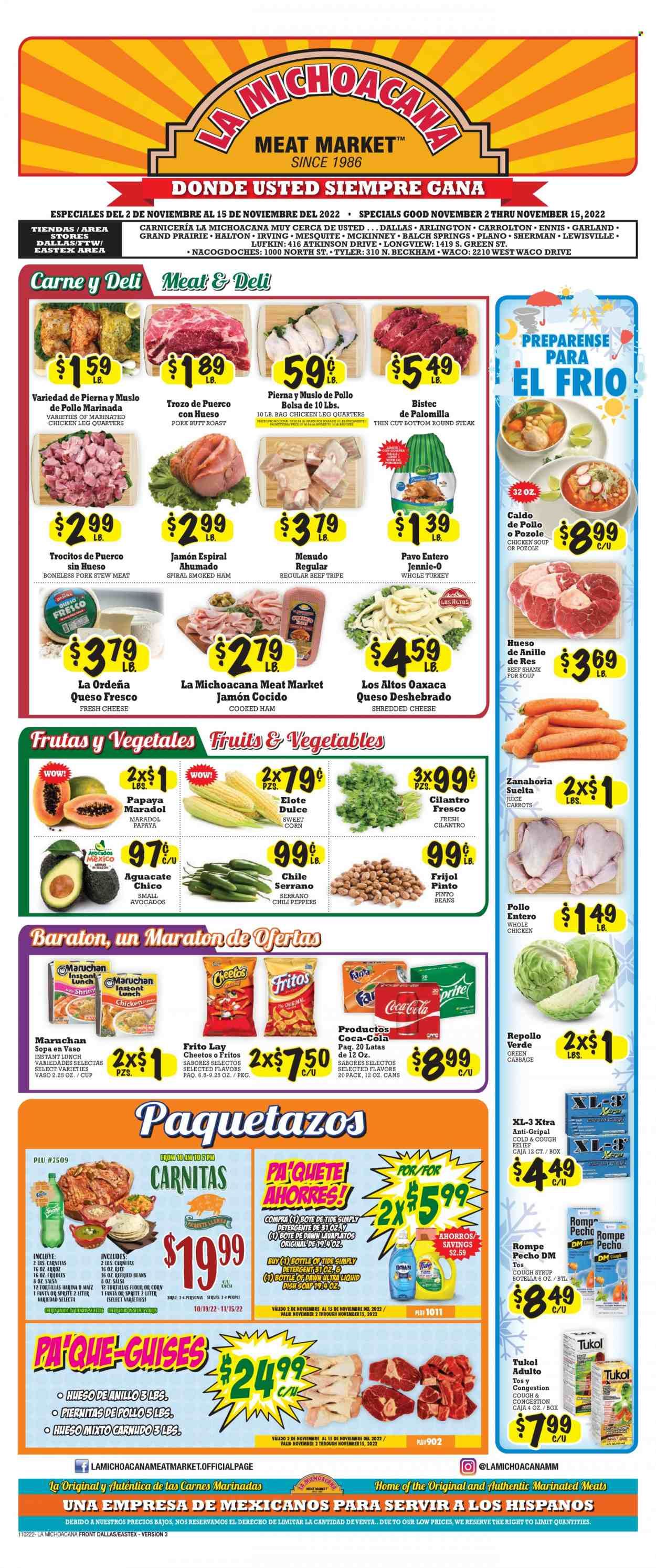 La Michoacana Meat Market (TX) Weekly Ad Flyer Specials November 2 to November 15, 2022