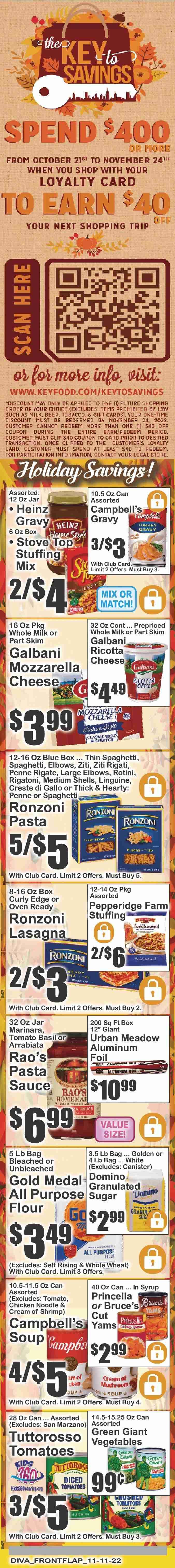 Key Food (NY) Weekly Ad Flyer Specials November 11 to November 17, 2022