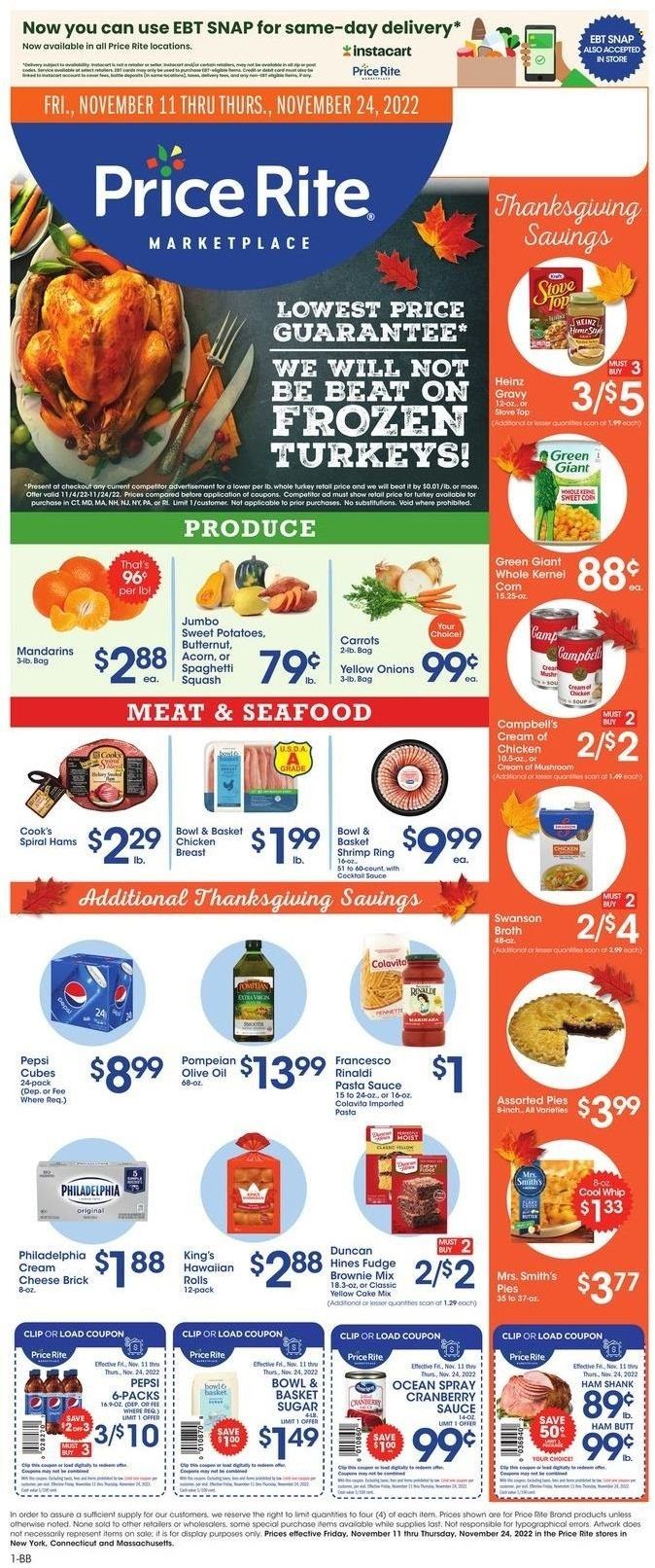 Price Rite (CT, MA, MD, NH, NJ, NY, PA, RI) Weekly Ad Flyer Specials November 11 to November 24, 2022