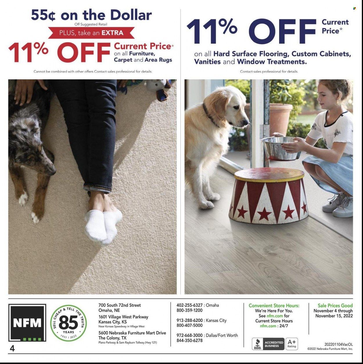 Nebraska Furniture Mart (IA, KS, NE, TX) Weekly Ad Flyer Specials November 4 to November 15, 2022