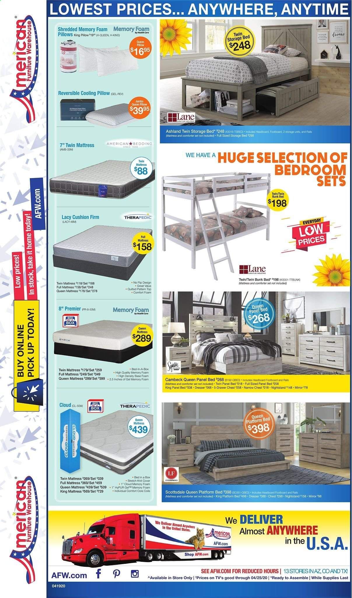 American Furniture Warehouse Weekly Ad & Flyer April 19 to 25