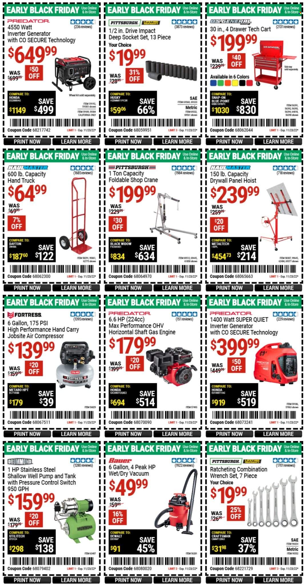 Harbor Freight Weekly Ad Flyer Specials November 14 to November 23, 2022