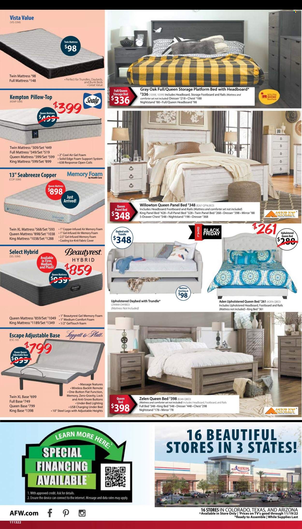 American Furniture Warehouse (AZ, CO, TX) Weekly Ad Flyer Specials November 13 to November 19, 2022