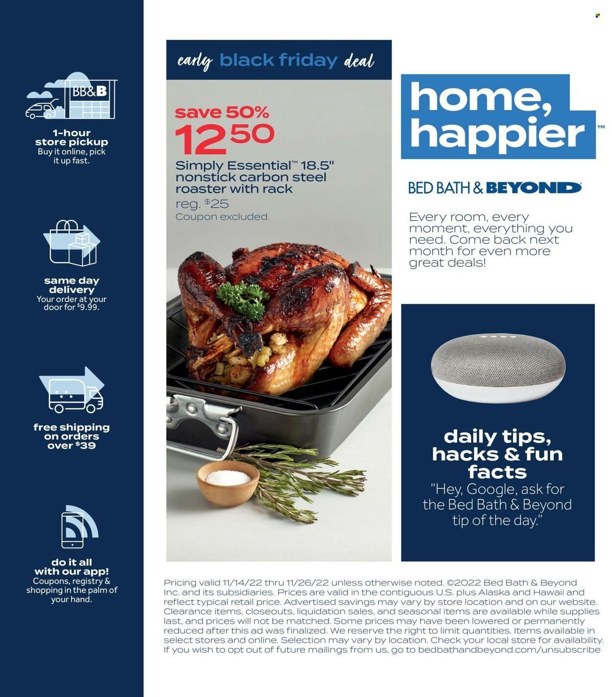 Bed Bath & Beyond Weekly Ad Flyer Specials November 14 to November 26, 2022