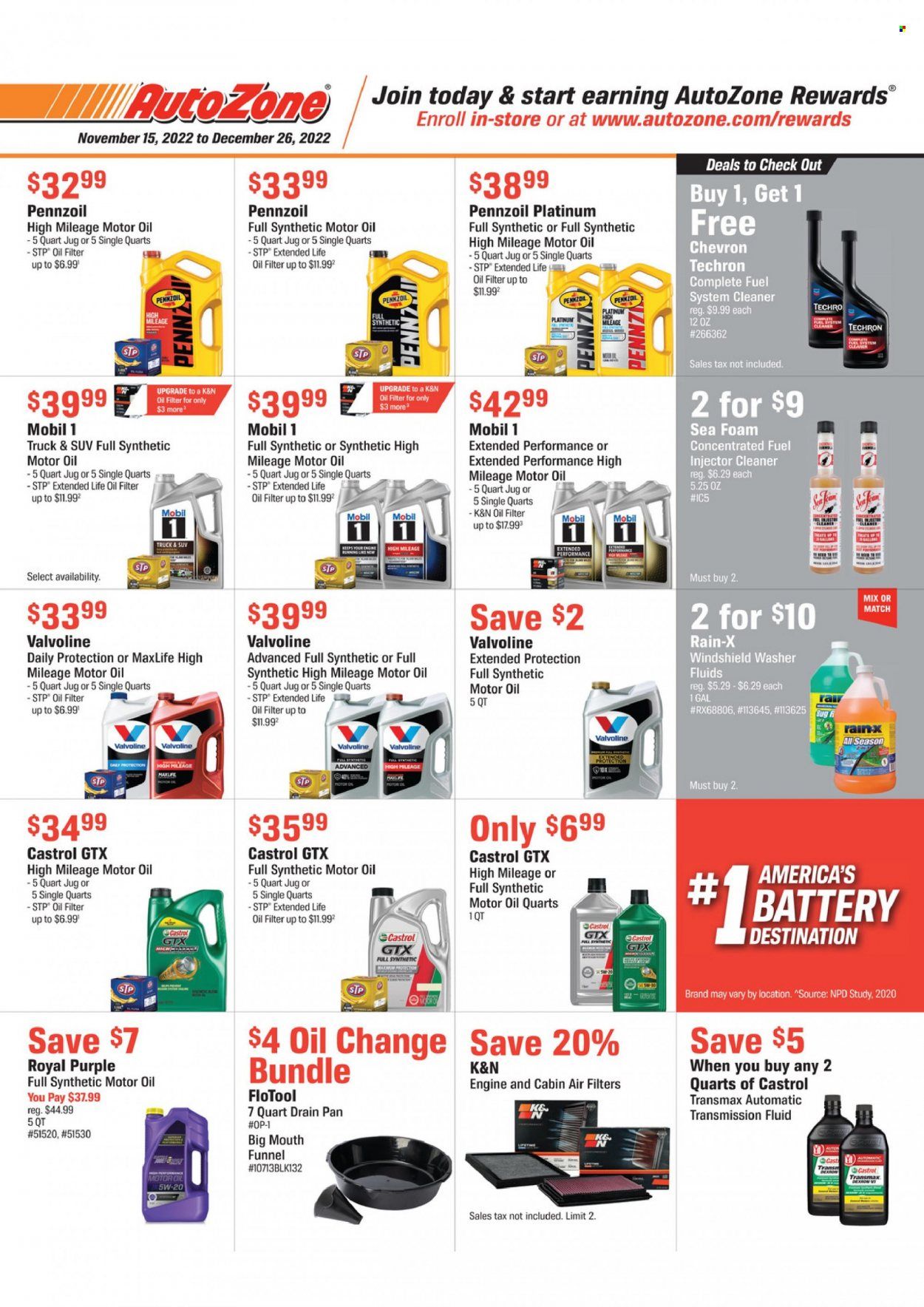 Autozone Weekly Ad Flyer Specials November 15 to December 26, 2022