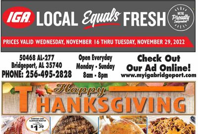 IGA (50) Weekly Ad Flyer Specials November 16 to November 29, 2022