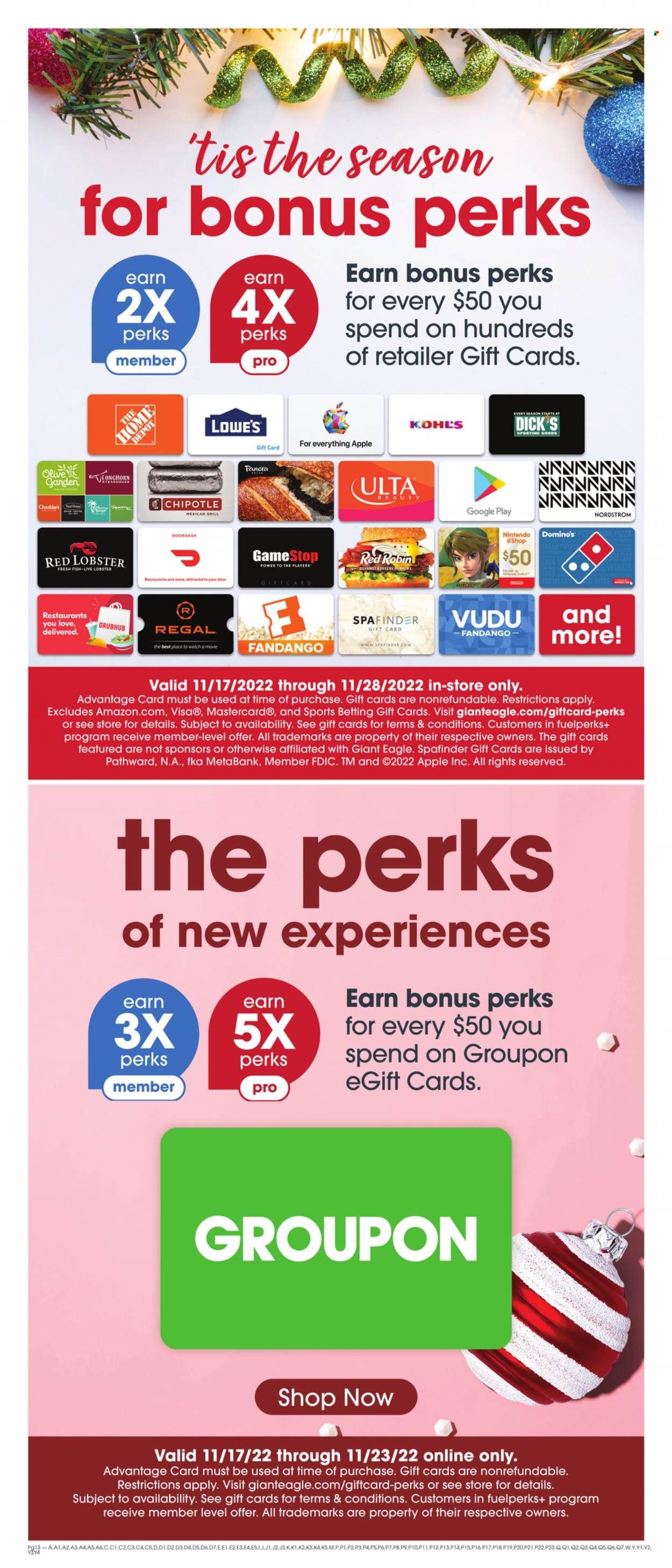 Giant Eagle (OH, PA) Weekly Ad Flyer Specials November 17 to November 23, 2022