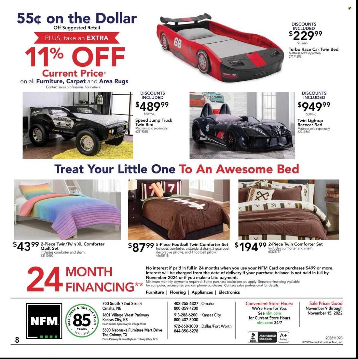 Nebraska Furniture Mart (IA, KS, NE, TX) Weekly Ad Flyer Specials November 9 to November 15, 2022